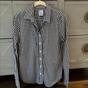 Black and White Checkered Women's Shirt by Rochelle Behrens